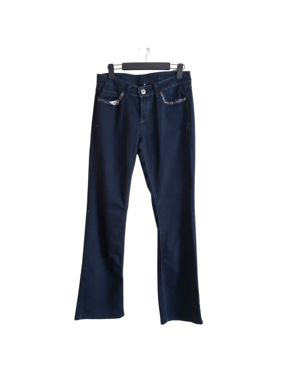 Jordache Women's Blue Denim Low-Rise Straight Leg Bootcut Jeans Size 8